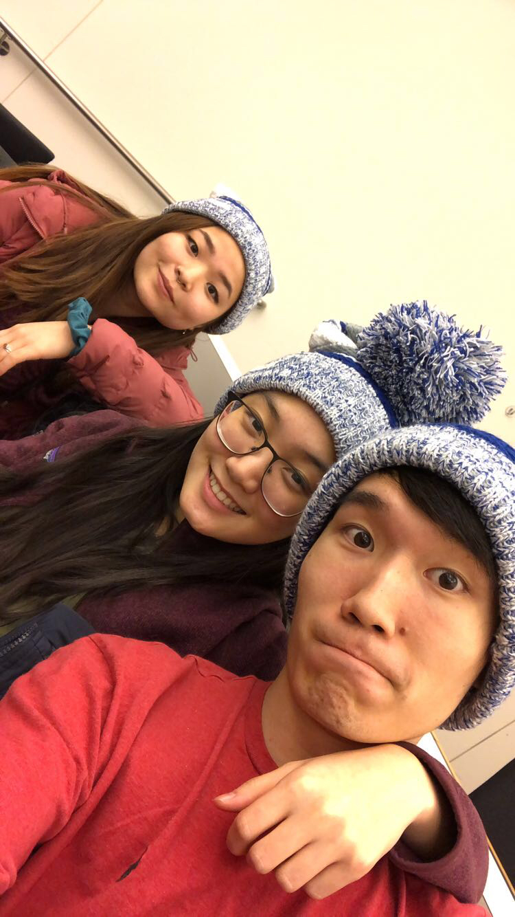 Left to Right: Kelsey Namba, Serena Tam, David Ji at the Princeton Hackathon.