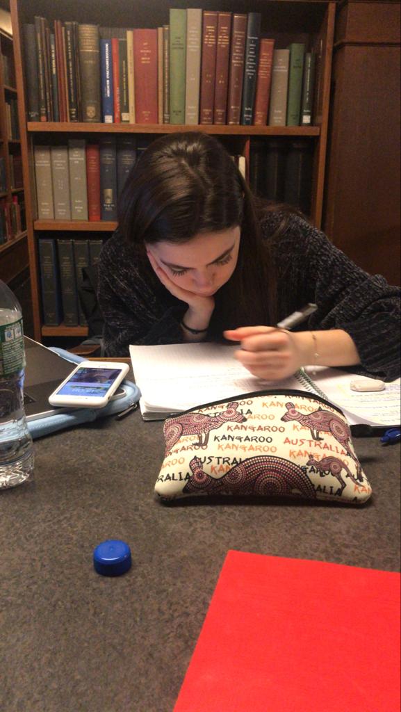 Romy Zilkha studying at Butler Library