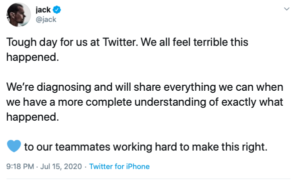 Jack Dorsey tweet saying that they&rsquo;ll share &rsquo;everything we can&rsquo;
